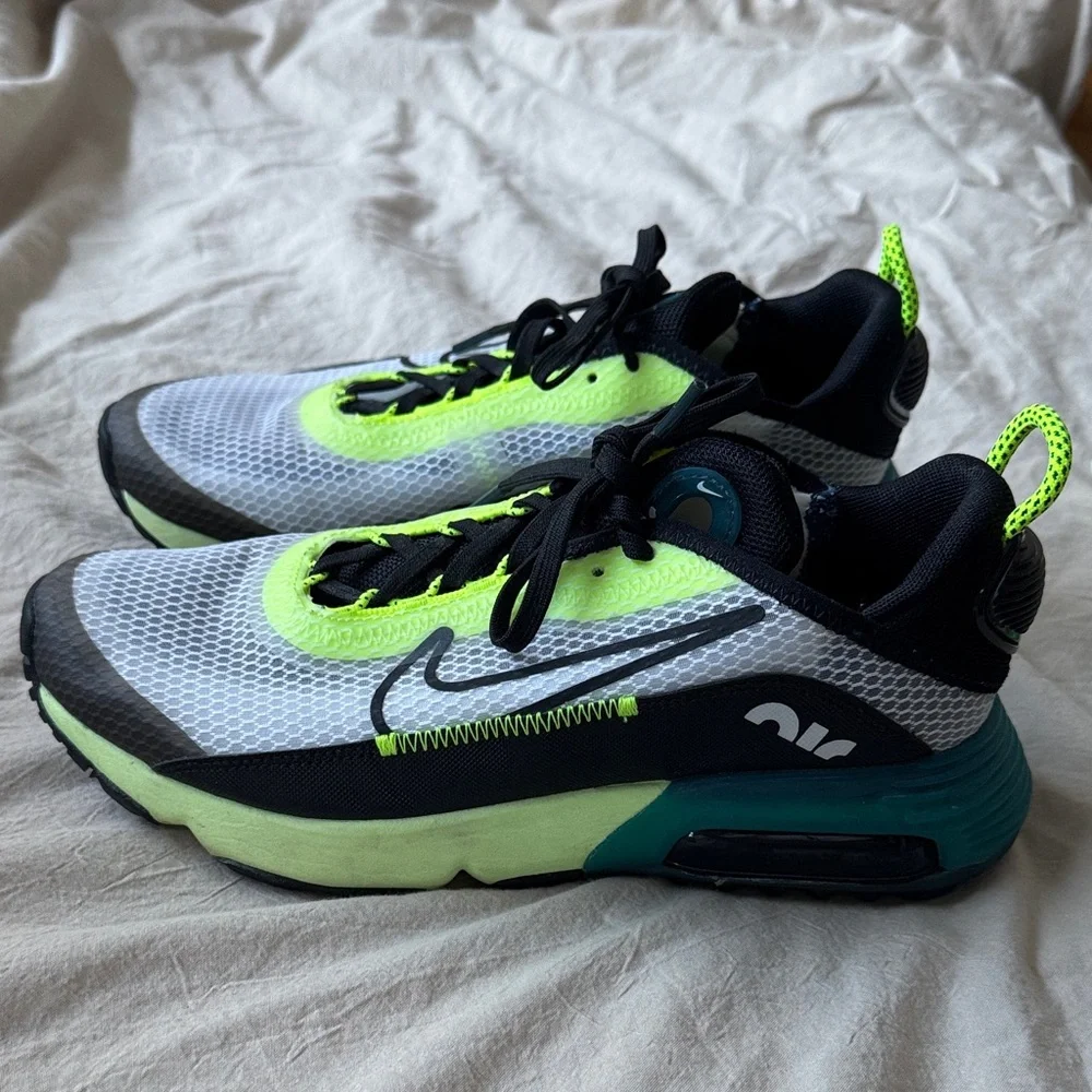 Nike Air Max Sneakers in Neon Green, Teal & Black - Picture 6 of 7